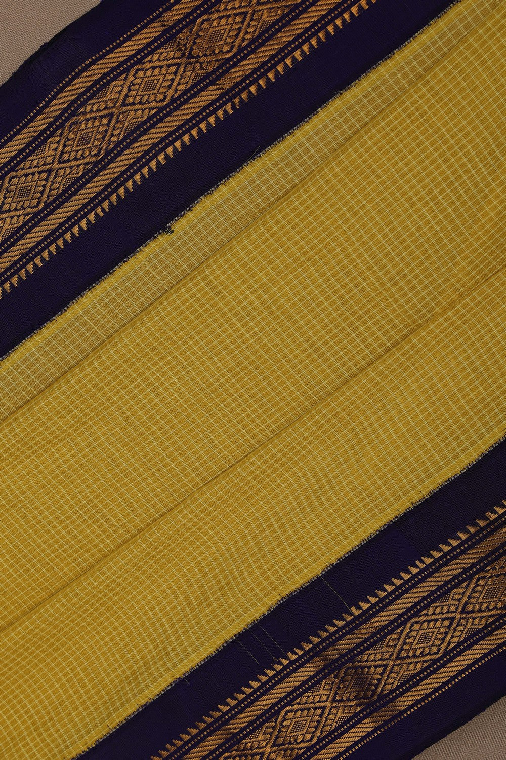 Image of Gadwal Cotton Yellow Saree
